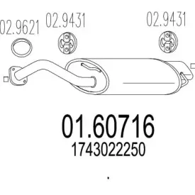 01.60716 MTS Глушитель выхлопных газов конечный