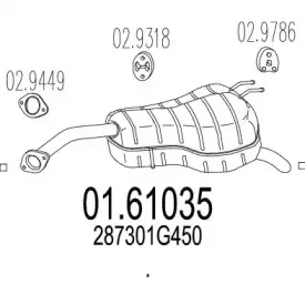 01.61035 MTS Глушитель выхлопных газов конечный