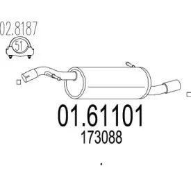 01.61101 MTS Глушитель выхлопных газов конечный