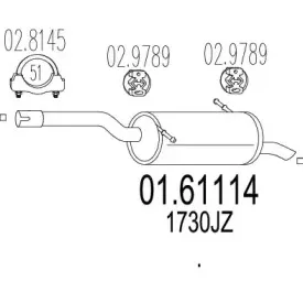 01.61114 MTS Глушитель выхлопных газов конечный