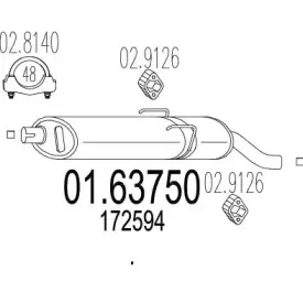 01.63750 MTS Глушитель выхлопных газов конечный