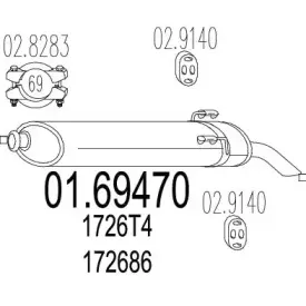 01.69470 MTS Глушитель выхлопных газов конечный
