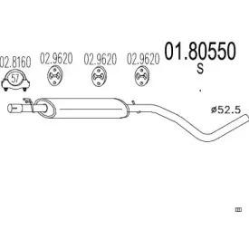 01.80550 MTS Средний глушитель выхлопных газов