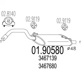 01.90580 MTS Глушитель выхлопных газов конечный