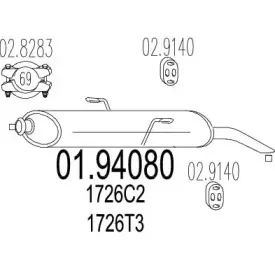 01.94080 MTS Глушитель выхлопных газов конечный