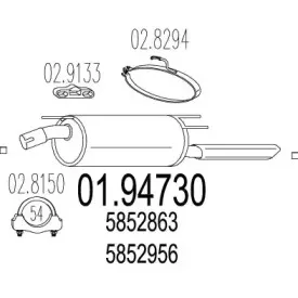 01.94730 MTS Глушитель выхлопных газов конечный