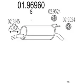 01.96960 MTS Глушитель выхлопных газов конечный
