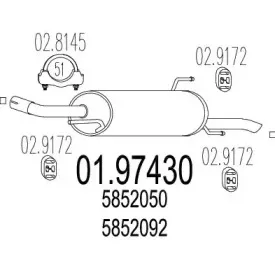01.97430 MTS Глушитель выхлопных газов конечный