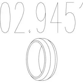 02.9451 MTS Уплотнительное кольцо, труба выхлопного газа