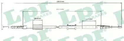 C0208B LPR Трос, стояночная тормозная система
