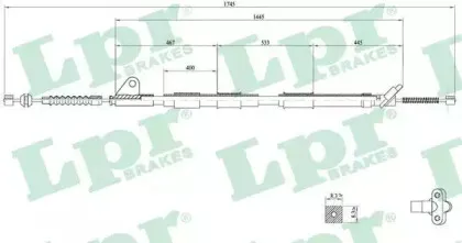 C0858B LPR Трос, стояночная тормозная система