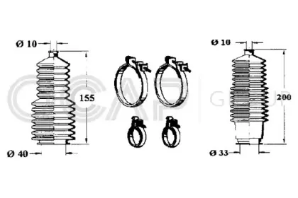 0901633 OCAP Комплект пылника, рулевое управление