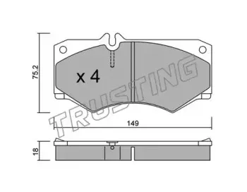 016.0 TRUSTING Комплект тормозных колодок, дисковый тормоз