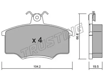 026.0 TRUSTING Комплект тормозных колодок, дисковый тормоз