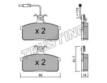 028.2 TRUSTING Комплект тормозных колодок, дисковый тормоз