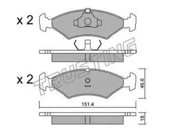 031.0 TRUSTING Комплект тормозных колодок, дисковый тормоз