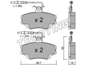 034.1 TRUSTING Комплект тормозных колодок, дисковый тормоз
