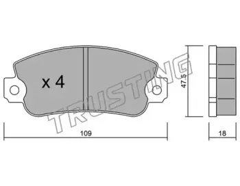 035.0 TRUSTING Комплект тормозных колодок, дисковый тормоз