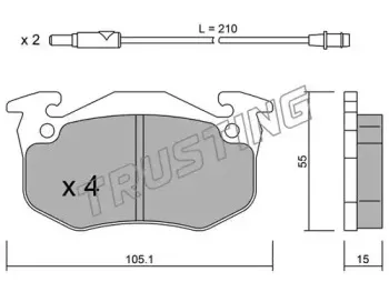 038.2 TRUSTING Комплект тормозных колодок, дисковый тормоз