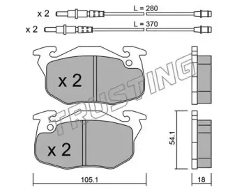 039.1 TRUSTING Комплект тормозных колодок, дисковый тормоз
