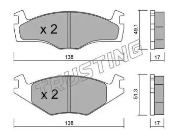 047.2 TRUSTING Комплект тормозных колодок, дисковый тормоз