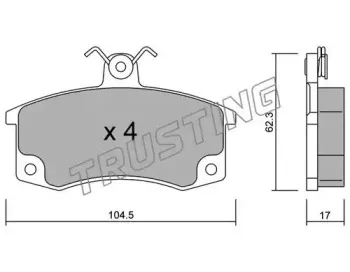 064.0 TRUSTING Комплект тормозных колодок, дисковый тормоз