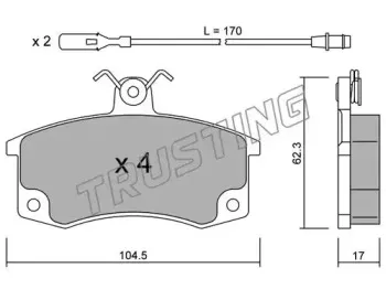 064.1 TRUSTING Комплект тормозных колодок, дисковый тормоз