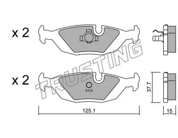 072.0 TRUSTING Комплект тормозных колодок, дисковый тормоз