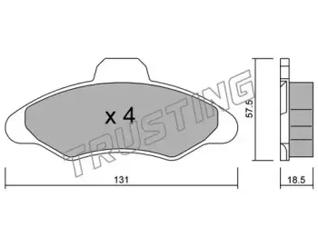 073.0 TRUSTING Комплект тормозных колодок, дисковый тормоз