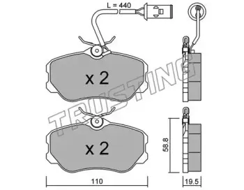 076.1 TRUSTING Комплект тормозных колодок, дисковый тормоз