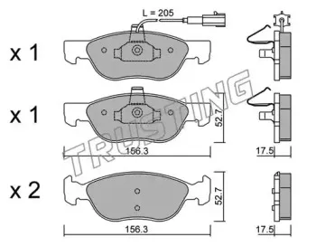 084.0 TRUSTING Комплект тормозных колодок, дисковый тормоз