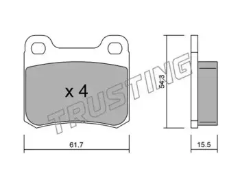 094.1 TRUSTING Комплект тормозных колодок, дисковый тормоз