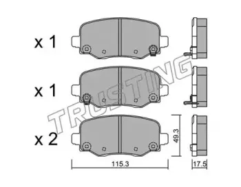 1018.1 TRUSTING Комплект тормозных колодок, дисковый тормоз