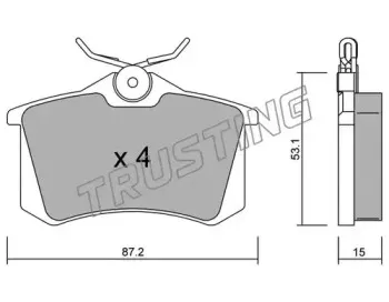 102.0 TRUSTING Комплект тормозных колодок, дисковый тормоз