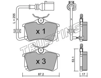 102.4 TRUSTING Комплект тормозных колодок, дисковый тормоз
