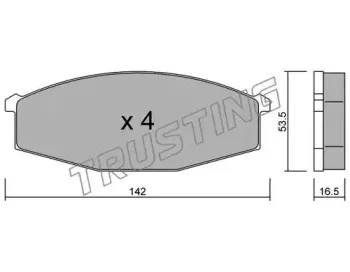 112.0 TRUSTING Комплект тормозных колодок, дисковый тормоз