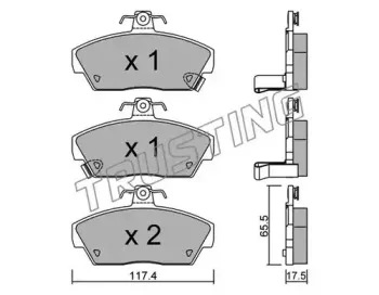121.0 TRUSTING Комплект тормозных колодок, дисковый тормоз