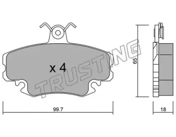 122.0 TRUSTING Комплект тормозных колодок, дисковый тормоз