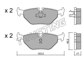 127.0 TRUSTING Комплект тормозных колодок, дисковый тормоз