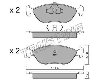 128.0 TRUSTING Комплект тормозных колодок, дисковый тормоз