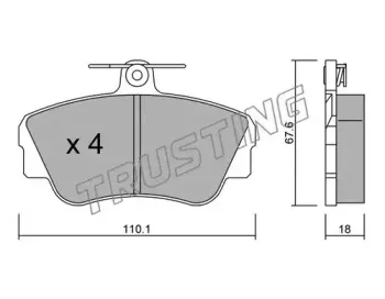 132.0 TRUSTING Комплект тормозных колодок, дисковый тормоз