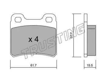 143.0 TRUSTING Комплект тормозных колодок, дисковый тормоз