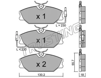144.1 TRUSTING Комплект тормозных колодок, дисковый тормоз