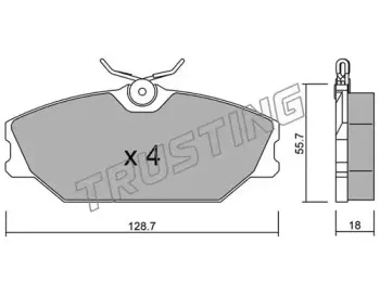 144.2 TRUSTING Комплект тормозных колодок, дисковый тормоз
