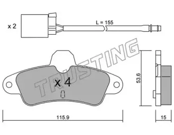 145.0W TRUSTING Комплект тормозных колодок, дисковый тормоз