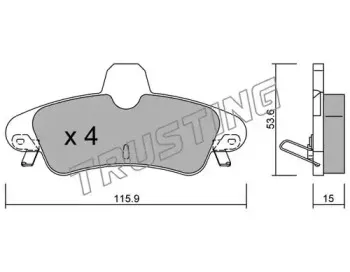 145.1 TRUSTING Комплект тормозных колодок, дисковый тормоз