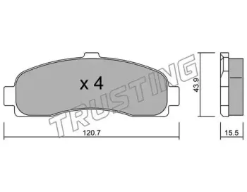 147.0 TRUSTING Комплект тормозных колодок, дисковый тормоз