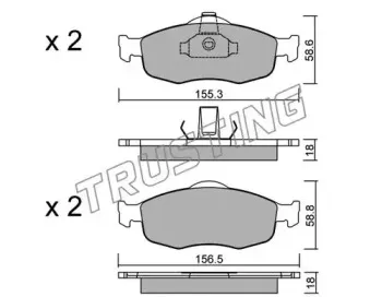 148.0 TRUSTING Комплект тормозных колодок, дисковый тормоз