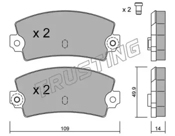 150.1 TRUSTING Комплект тормозных колодок, дисковый тормоз