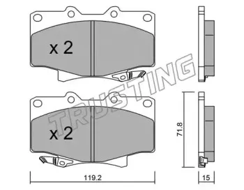 156.0 TRUSTING Комплект тормозных колодок, дисковый тормоз